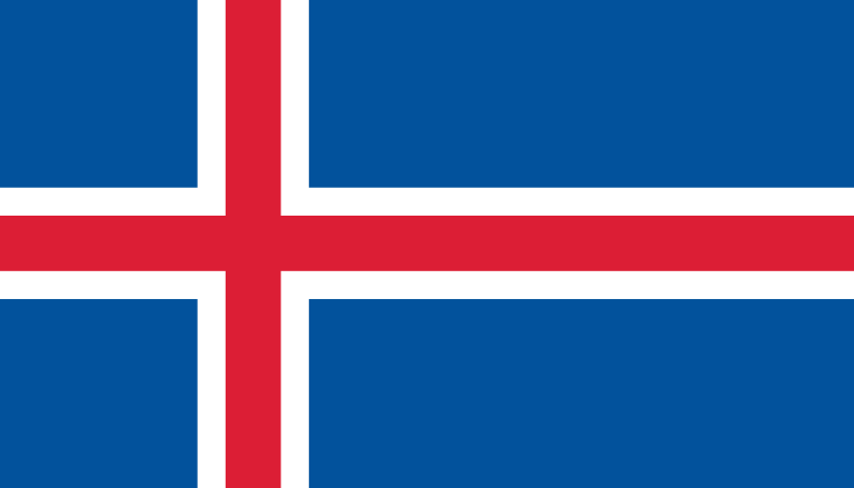 bandera de Islandia colores RGB