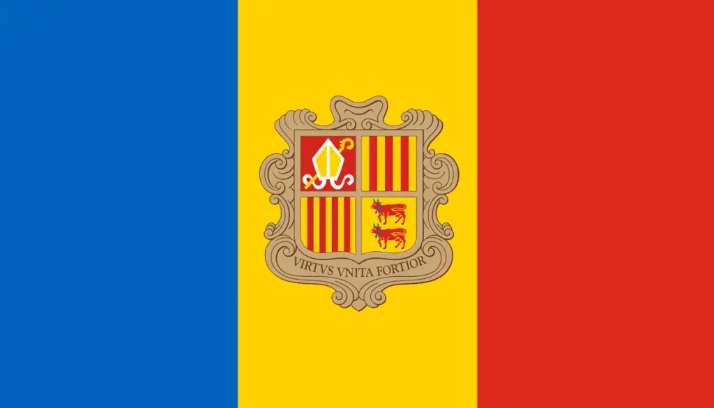 bandera de Andorra colores RGB