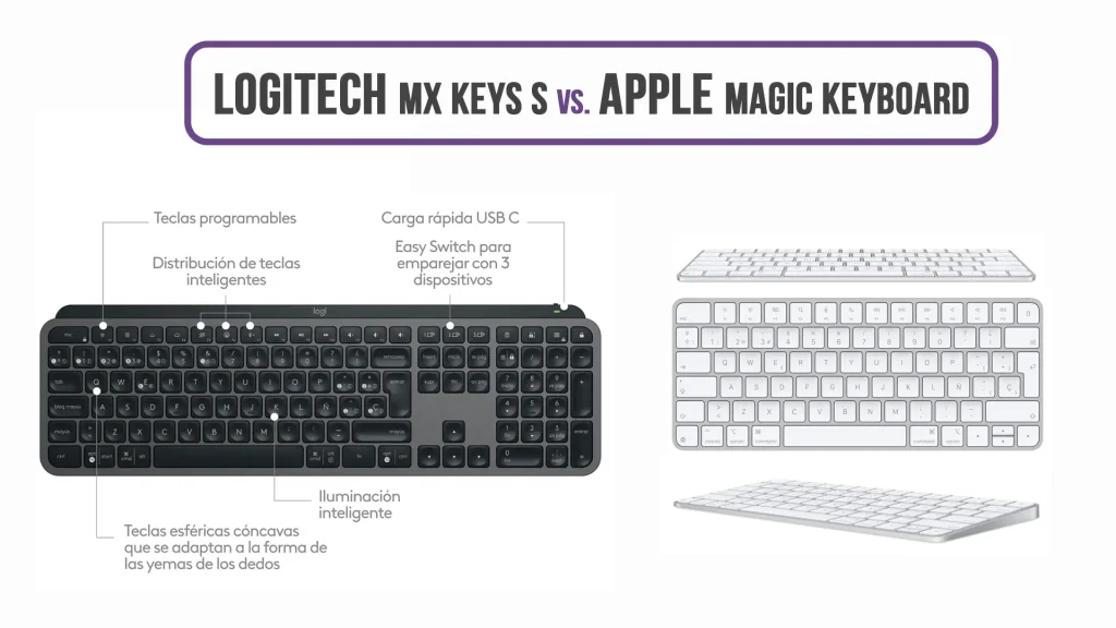 Logitech MX Keys S Vs Apple Magic Keyboard cual Es Mejor Logitech MX Keys S Vs Apple Magic Keyboard cual Es Mejor